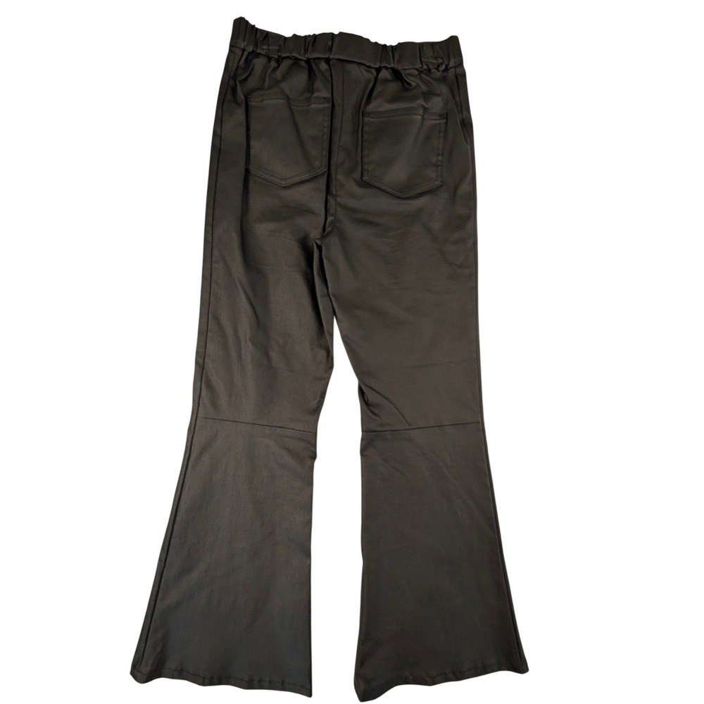 Chelsea & Violet GB Girls Black Faux Leather Flare Pants Bell Size Medium 8/10 - Picture 6 of 16